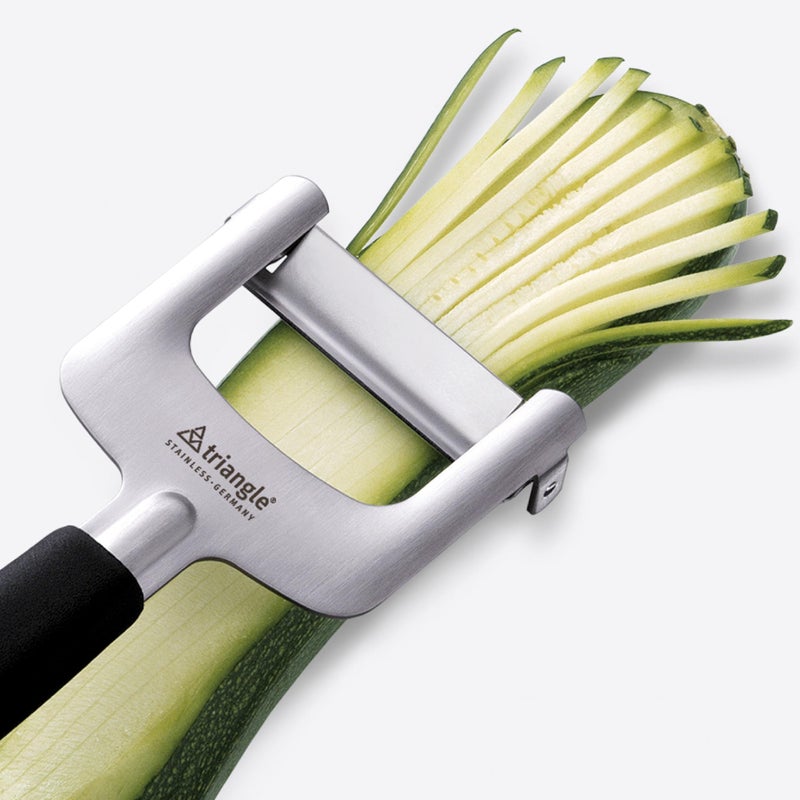 triangle Julienne Cutter Mood - Ultra-Sharp Stainless Steel - Cherry Wood Handle - Cuts Firm Vegetables for Veggie Noodles, Salads & More - Dishwasher Safe - Image 4